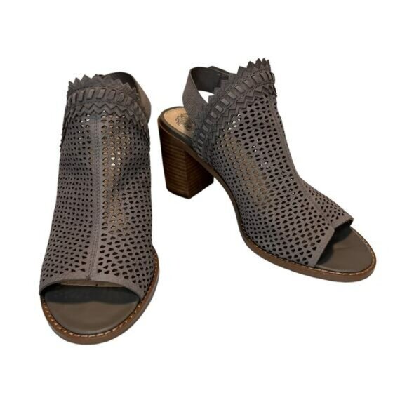 Vince Camuto Tricinda Heeled Sandal Size 7.5, Gray Taupe Slingback - Picture 3 of 16